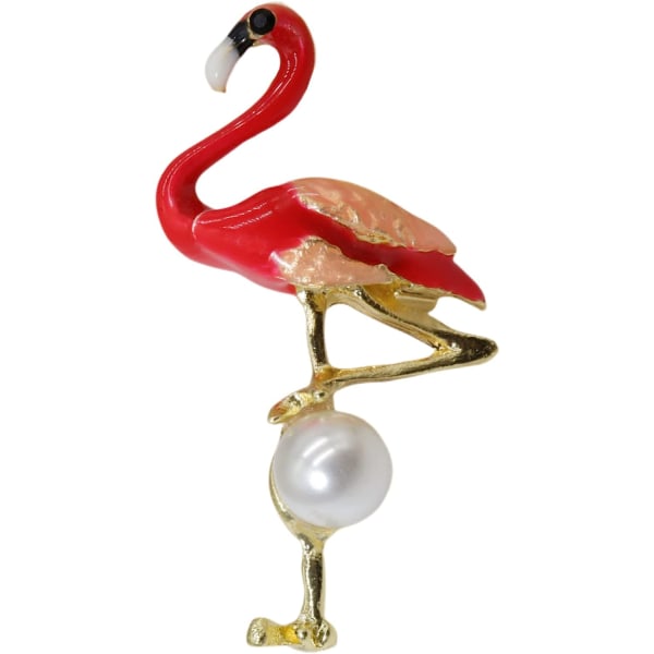 Flamingo rintaneula Eläinten emali söpö vintage helmi muotiromaani Hauska persoonallisuus rintaneula Naisten rintaneulat ja rintaneulat Muotikorut