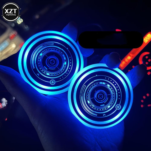 Värikäs Auto Car Led Cup Coaster Pad Holder Atmosphere Light Lamps Pohja Auto Styling Automaattinen Valo päällä| | F