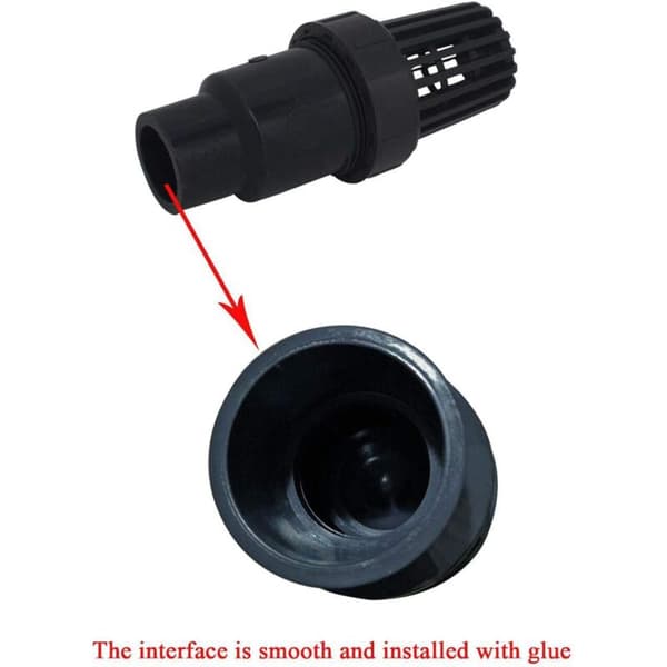 Bottenventil backventil med sugkula 25 32 40 mm backsilventil backventil pvc poolpump (innerdiameter 40mm) Black