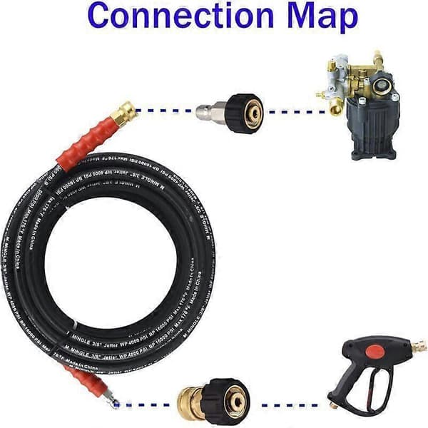 Högtryckstvättslangadapterset M22 3/8 Snabbkoppling 5000 PSI