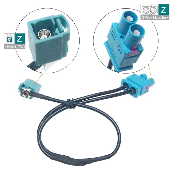 For Rns 510 310 315 Twin Fakra til Single Fakra bilradioantenneadapter