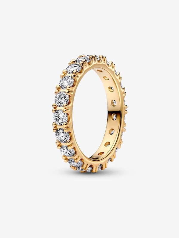 Pandora - Sparkling Row Eternity Ring - 14k Gold Plating Circumference: 58mm