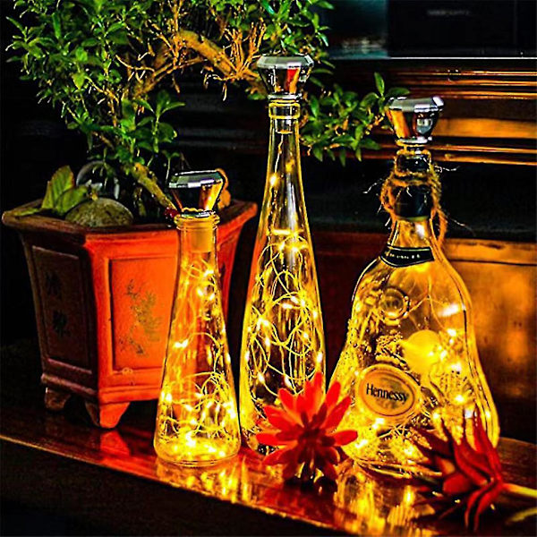 Solar Wine Bottle Fairy Lamp Garden Lights Vintage lamput Ketju Halloween Decors Square warm white