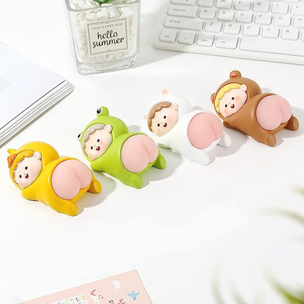 Sød afstressende tegneserie numse, Kawaii squeeze legetøj, silikone elastisk numse squeeze dukke, kontor bil ornament squeeze legetøj, hvid