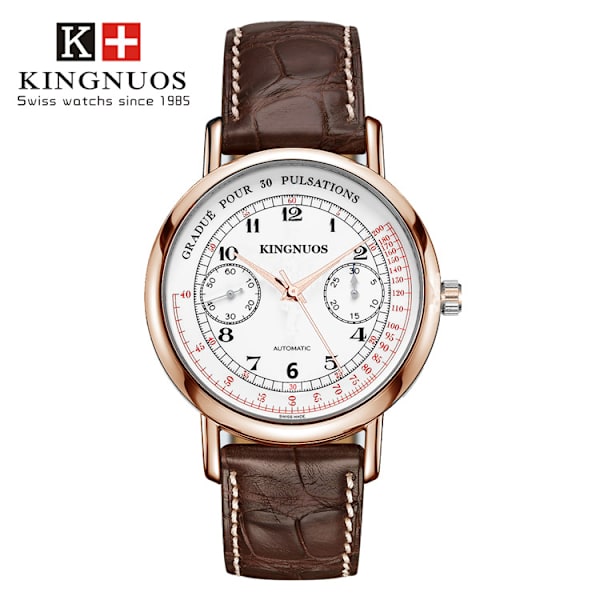 Varm model studerende bælte vandtæt quartz casual business ur white face with brown belt golden