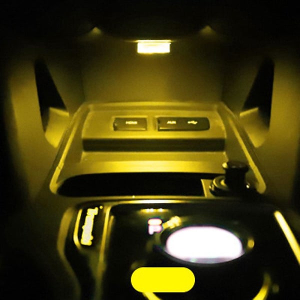 Miniauton LED-kosketuskytkinvalo Automaattinen langaton ympäristövalo Kannettava yölukuvalo auton kattolamppu auton sisävalo 1/2 kpl - koristelamput ja am Yellow Light 2Pcs