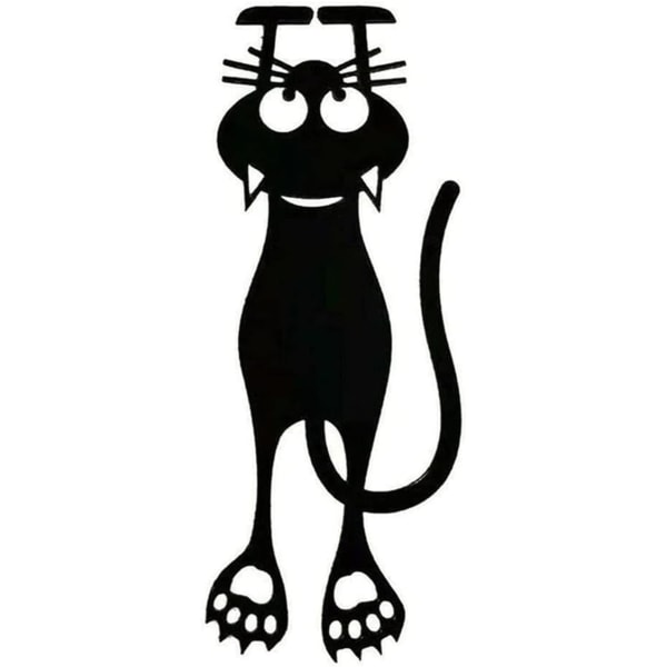 Utskuret svart kattungebokmärke, återanvändbart plastbokmärke, svart katt hängande bokmärke Hållbarhet och bekvämlighet, för bokälskare (1 st)