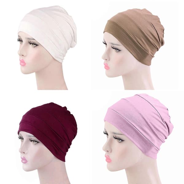 Komfortabel Chemo Lue Skullies Beanie Chemo Hatter for Kvinner Kreft Hodeplagg Lue Under Hatt Uformelt Hodeplagg for Hodeinnpakning Kamel Camel