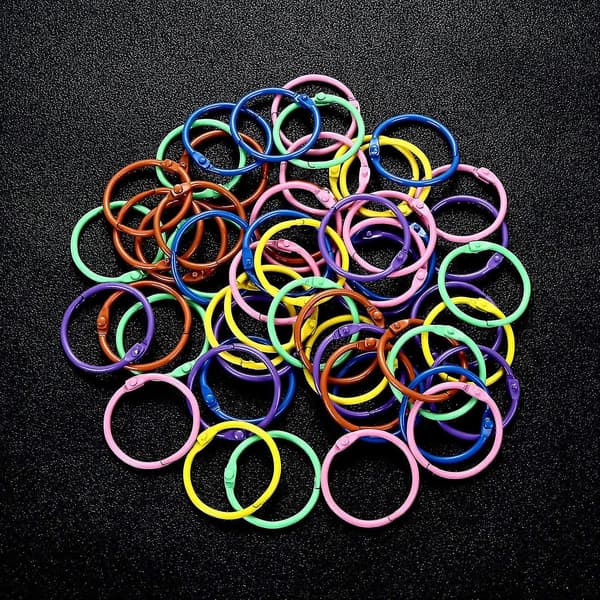 60 Stykker Metal Ringbind Farve Nøglering Ringbind Ringbog Nøglering (d-583-a)