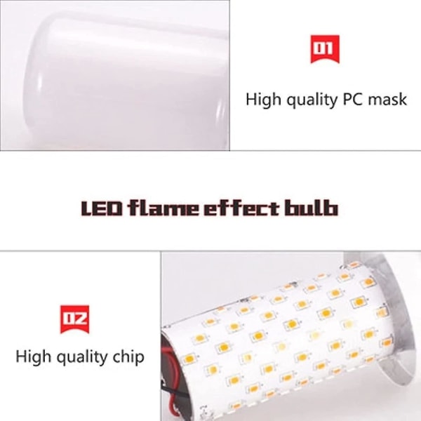 Led E27 flammelampe 5w 85-265v ampul Led flammeeffektpære blinkende simulering brandlampe (5 stk)