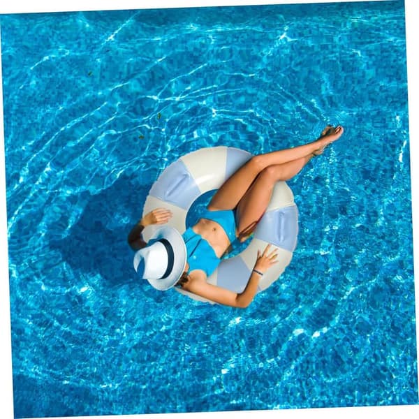 Stribet Badering Oppustelig Pool Float Ring Badering Ri