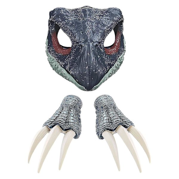 Jurassic Dinosaur Therizinosaurus Maske Med Åbningsbar Kæbe Realistiske 10-tommer Kløer
