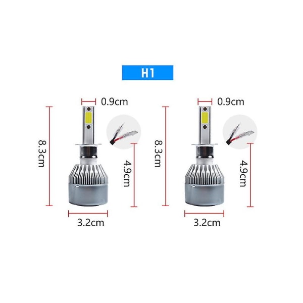 2kpl 36w H4 H7 H11 Aviation Alumiini Auton Led-ajovalot Vedenpitävät Ip68 Kaukovalot Lähivalot Auton ulkosisustustarvikkeet| | H1 x2