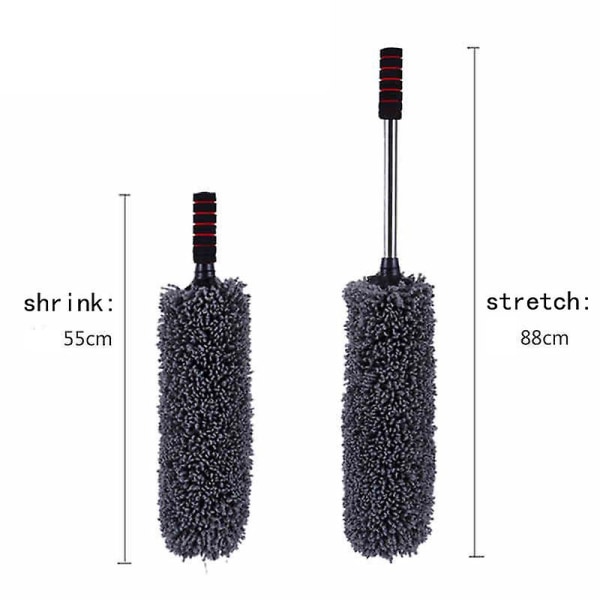 Uttrekkbar mikrofiber bilrengjøringsbørste Rustfritt stål Langt håndtak Støvvoks Vaskbar Drag Wax Shan Washer Auto Vindu Duster| |