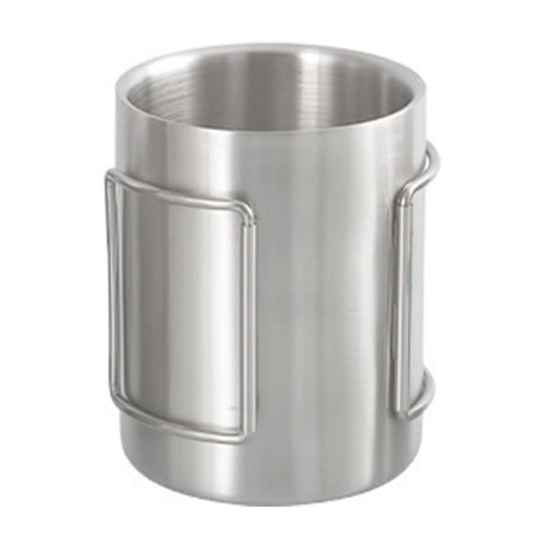 Campingmugg 200ml/300ml/400ml Rostfritt Stål Vattenmugg Tekopp Kaffeemugg Med Fällbara Handtag För Utomhus Camping Vandring Ryggsäck