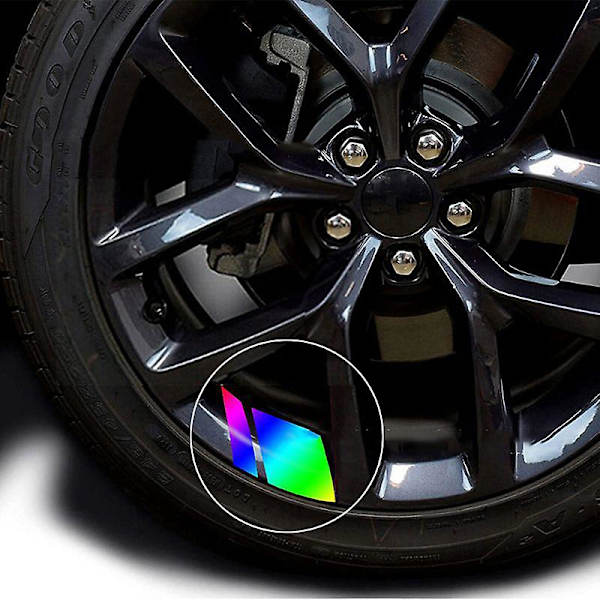 6kpl Autonapa Tarrat Pyörän Tarrat Teräsrengas Tarrat Pyörät Modifioitu Heijastava Tarra Vanteen Koristetarra Autotarvikkeet| | Colorful