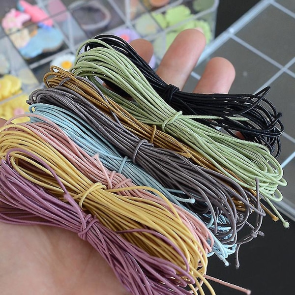 8 stk Farvet elastiksnor 1mm elastisk snorarmbånd elastisk 5m