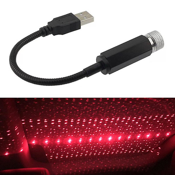 Led-auton katto tähtikirkas ilmapiiri valo USB toimiva projektorilamppu auton kattoon sisustussisustus valon autojen koristeluun tarvikkeet| | Red 05