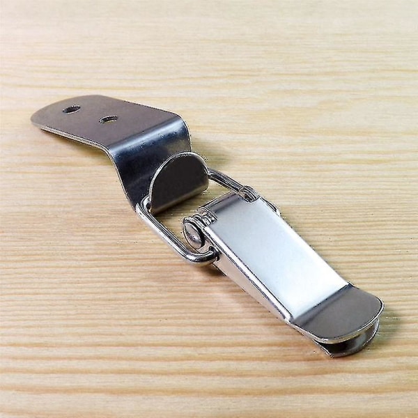 90 grader Duck-mouth Spänne Kroklås Rostfritt stål Fjäderbelastad Drag Toggle Spärrklämma Silver