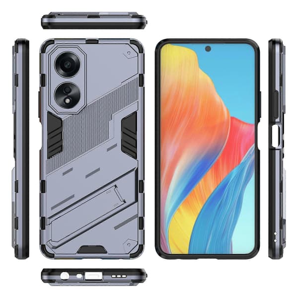 Til Oppo A58 4g Deksel Pc+tpu Støtsikkert Stativ Telefondeksel Dark Blue