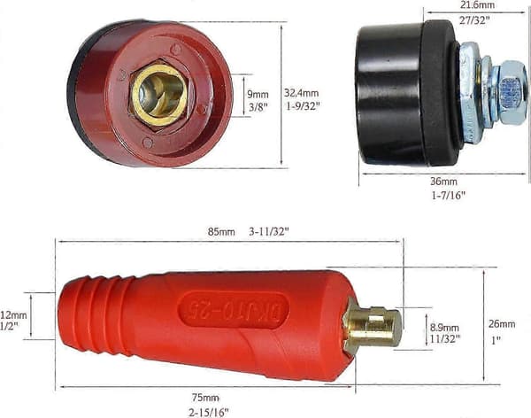 200Amp Loddekabelstik Sokkel 4 stk. Panel Hurtigforbindelsessæt DKJ10-25 & DKZ10-25