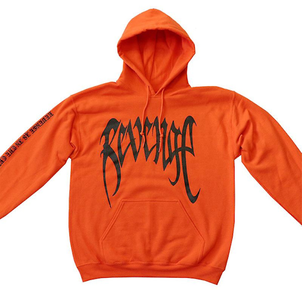 Revenge Kill Letter printed Herr Jumper Hooded Sweatshirt Hoodie Sweatshirt Toppar Orange M