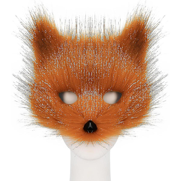 Fuskepels revehale Katt Wolf Cosplay kostymesett Plysjmaske Fluffy Paw Gloves Halloween Christmas Fox