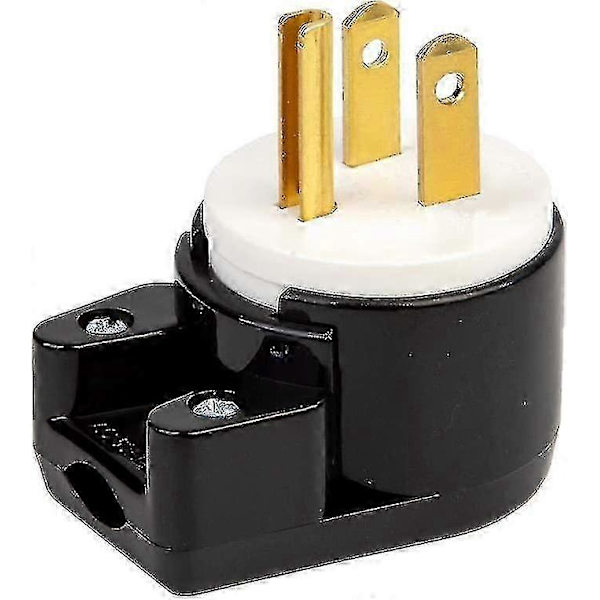 90 asteen USA:n ja Kanadan urosliitin 5-15p 3-napainen kulmaliitin. 15A 125V USA 3-nastainen