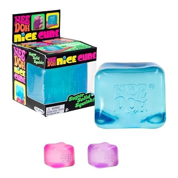 Needoh Nice Cube Stress Ball & Sensory Toy Blue Blue