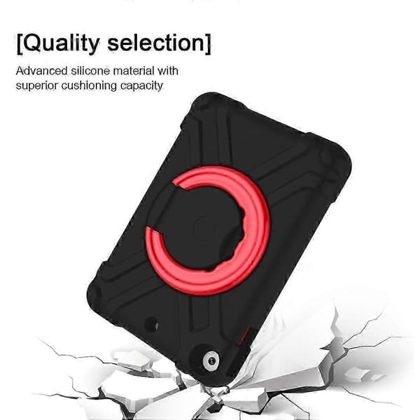 Høykvalitets kompatibelt iPad 10.2 PC + silikon støtsikkert kombinasjonsdeksel Black Red