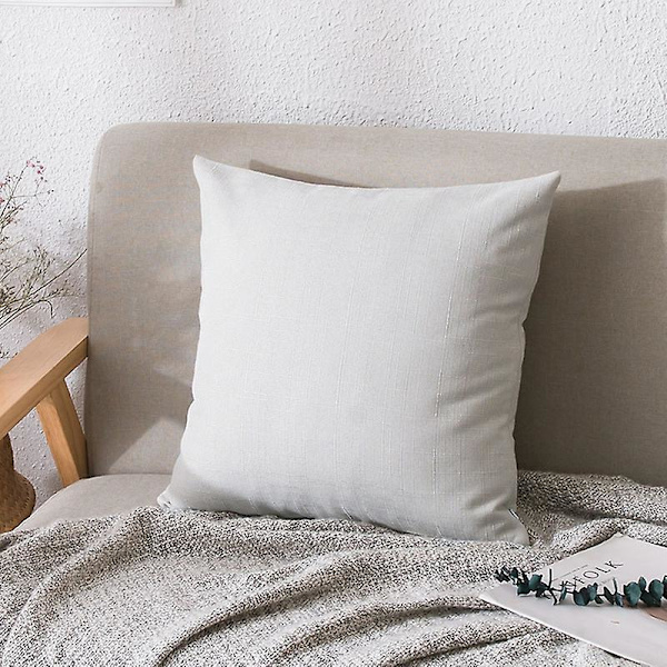 Ensfarvet blødt linned Pudebetræk Pudebetræk Hjemmesovesofa Bilindretning Jikaix Light Gray 45 X 45cm