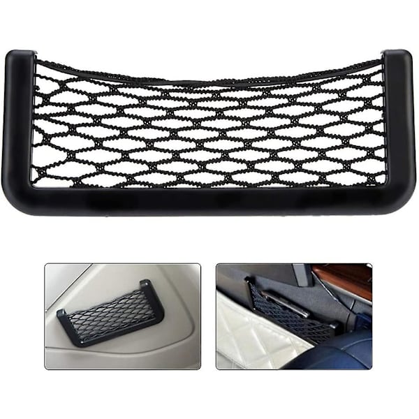 Auton suojaverkko ja organizer Auton säilytysverkko matkapuhelimeen Auton tavaratilan Magic Black