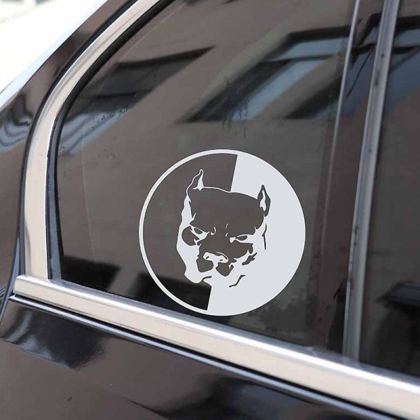 Pitbull Dog Reflekterande Bildekaler Vattentät Dekal Auto Styling Stickers Dekal Creative Bil Exteriör Inredning Tillbehör| | White