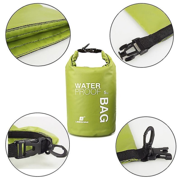 Vandtæt tørtaske 2l 5l 10l 15l Pvc-rygsæk Flydende Bådsejlads Rafting Kajak Camping Vandring Flod Svømning Rejsetaske blue 15L