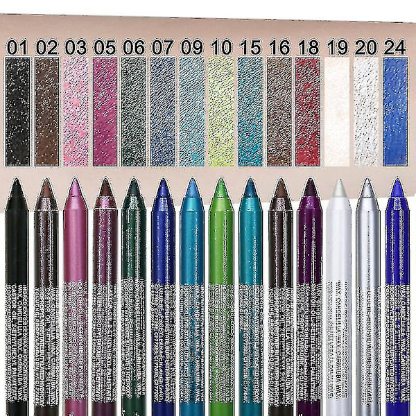 14 farger Langvarig Eye Liner Blyant Vanntett Pigment Blå Brun Svart Eyeiner Pen Eye Makeup Cosmetic 05 Dark Purple