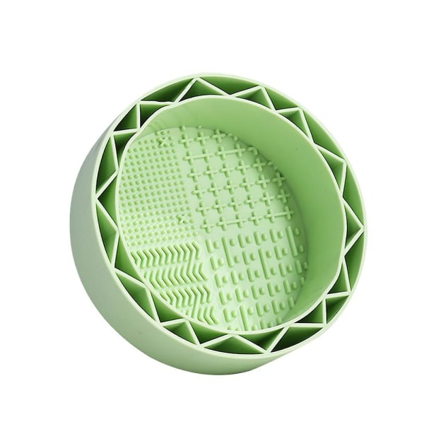 Silikone makeup børsterenser med tørring, 3 i 1 makeup børste rengøringsskål, rengøringsværktøj til børster, pudderpuster og svampe Green
