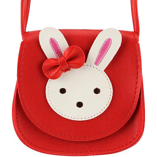 Little Rabbit Ear Bow Crossbody-väska, PU-axelhandväska för barn, flickor, små