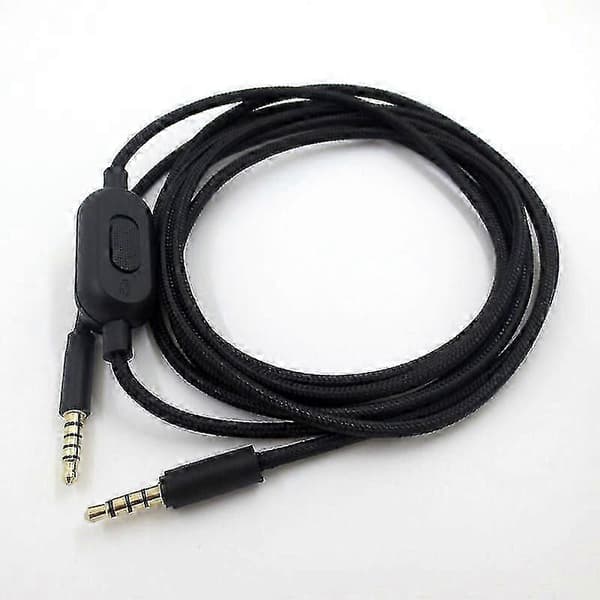 2M erstatningslydkabel til Logitech G Pro, G Pro X, G433, G233 med inline mute Svart