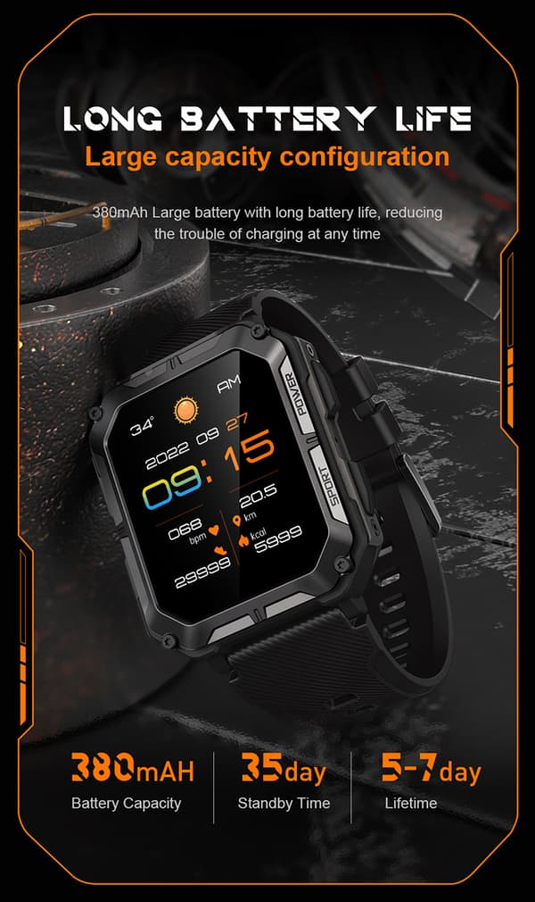 Ny C20pro Bluetooth-samtal Smartklocka Utomhus Vattentät Sport