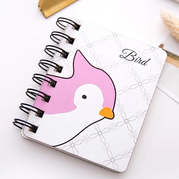 Små mini-spiral-notesbøger Søde daglige planlæggere bærbare mini-spole Notebook Journal Dagbogslomme Notesblok Notesblokke til hjemmeskolerejser (farve: B)