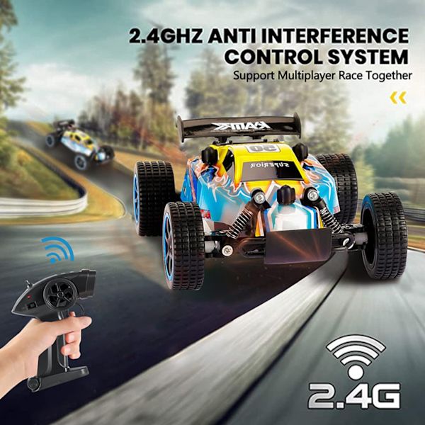 RC racingbilar 2,4 GHz höghastighetsradio Fjärrkontrollbil 1: 20 2WD racingleksaksbilar Elfordon Snabbrace Buggy Hobbybil Red One Size