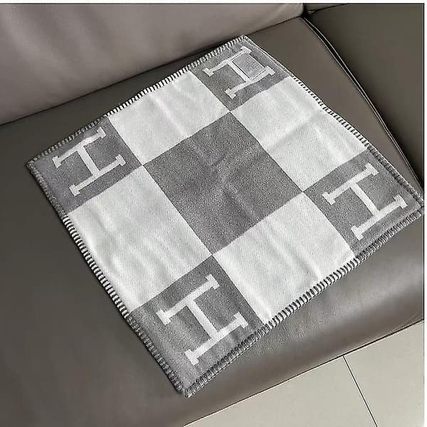 45x45cm H-format Ullkashmir Kuddfodral för Våningssäng, Soffa, Flygplan Grey
