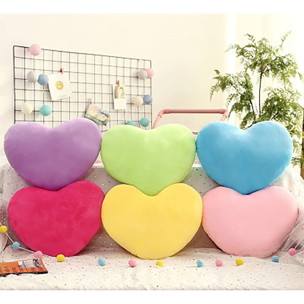 20 cmPlush hjerteformepude Pynte dekorative rygpuder til gave til Valentinsdag Pink One Size