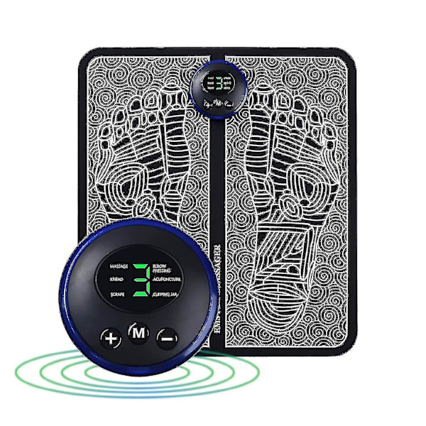 Ems elektrisk fotmassageapparat för cirkulation Fotzonterapi Massageapparat Fötter Cirkulationsmassageapparat-6 lägen 9 intensiteter