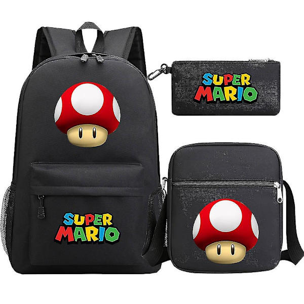 Super Mario Ryggsäck För Tonåringar Flickor Pojkar | Kawaii vattentät canvas skolväskor | 3 st Laptop Mochilas ryggsäckar 10