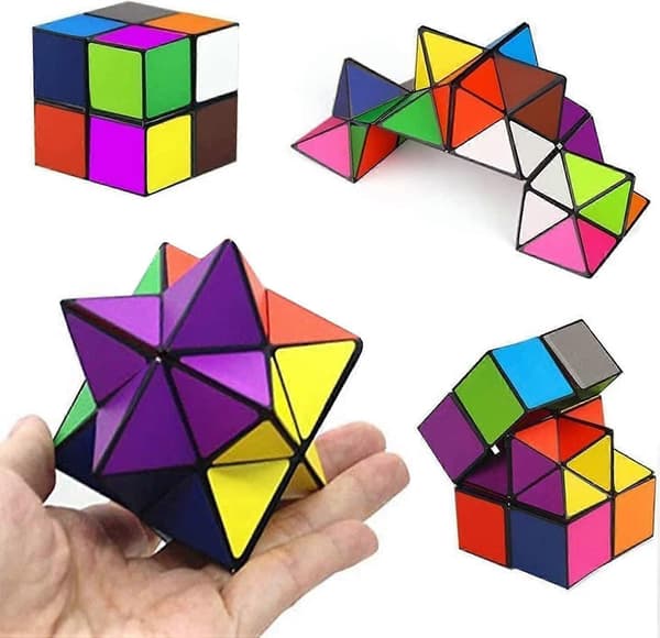Magic Star Cube, SHONCO 2 i 1 Combo Infinity Cube Legetøj Transformerende Geometrisk Puslespil 3D Montering Fidget Stress Angstaflastning Magiske