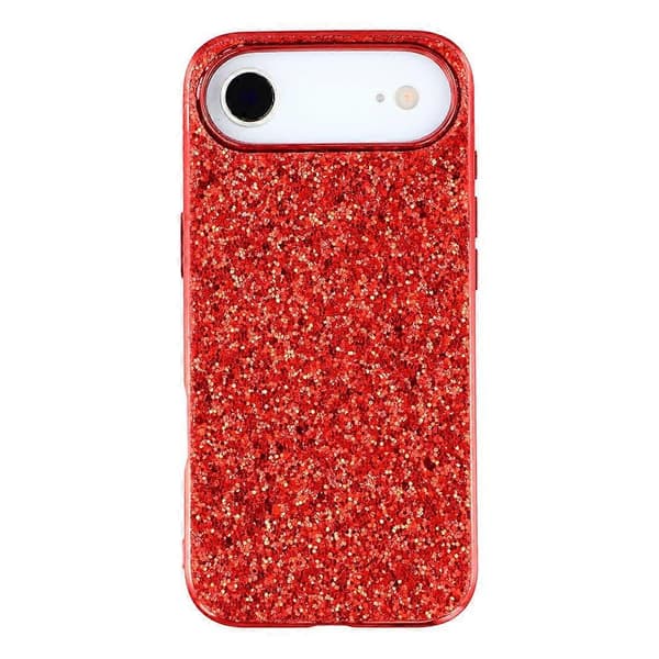 Kompatibelt skal för iPhone 17 Air TPU + PC med glittrig baksida Red
