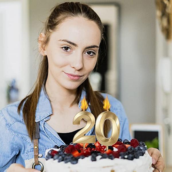 Kultaiset 100-vuotispäivän kynttilät kakkuihin Cupcakes, numero 100 kynttilän kakkujuhliin vuosipäivän hääjuhlien koristeluun