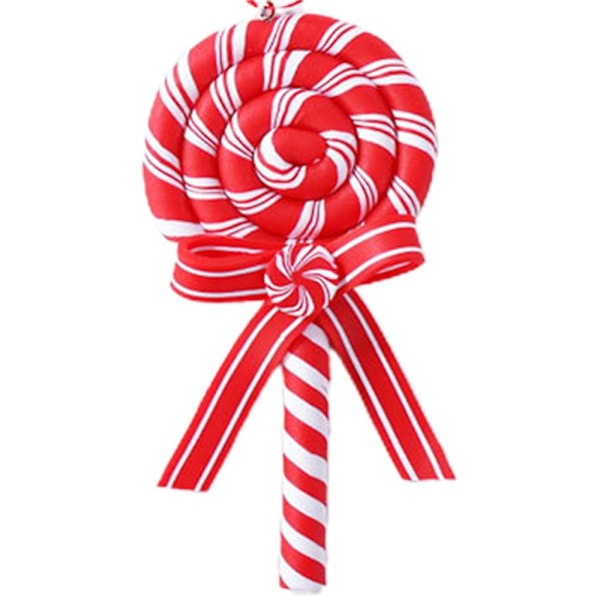 Jul Fake Lollipop Candy Cane Xmas Träd Hängande Ornament Hängen Holiday Home Dekoration Party Favors Supplies C 1pcs