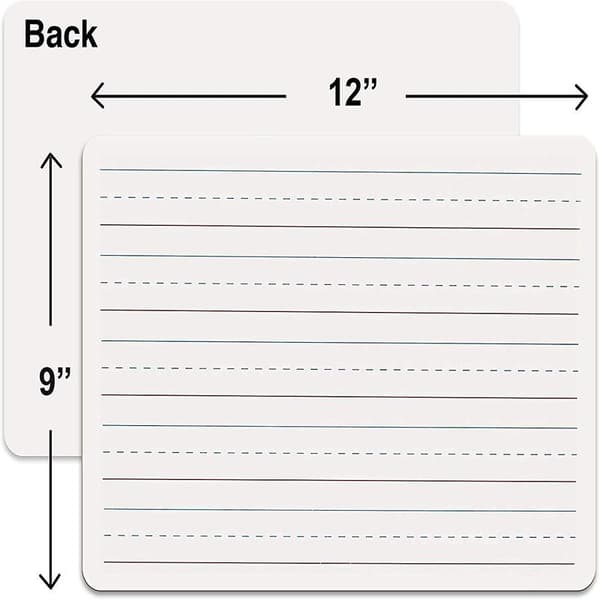 2-pack whiteboard med linjer, 23 x 30 cm, dubbelsidiga mini-whiteboards